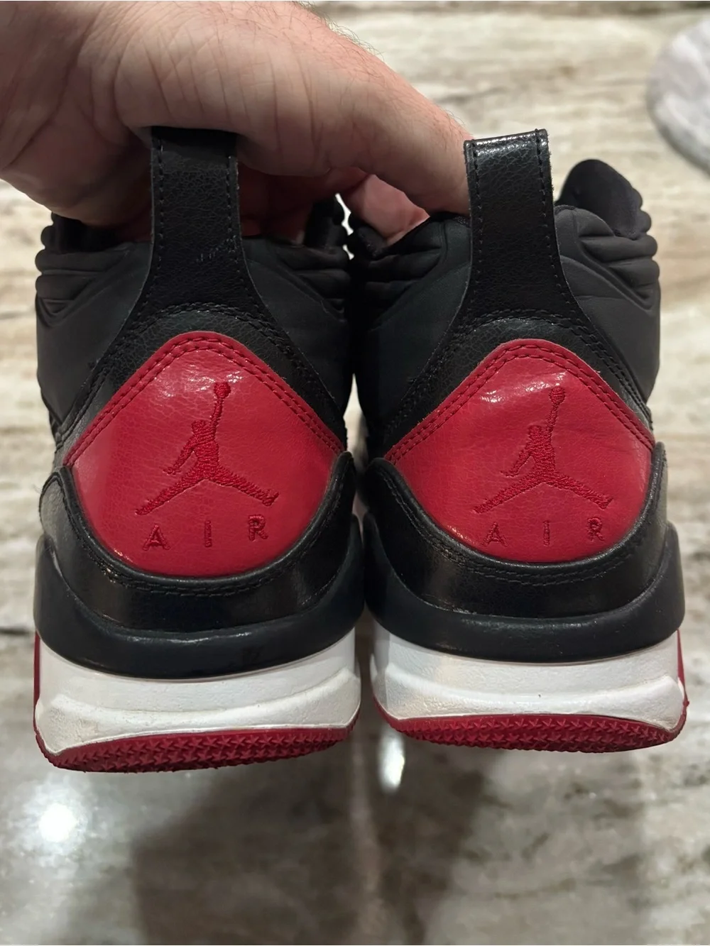 Jordan flight Men's Black and Red Sneakers
